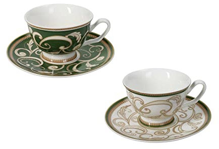 BRANDANI TAZZINA CAFFE' FILO D'ORO SET 2 PZ NEW BONE CHINA