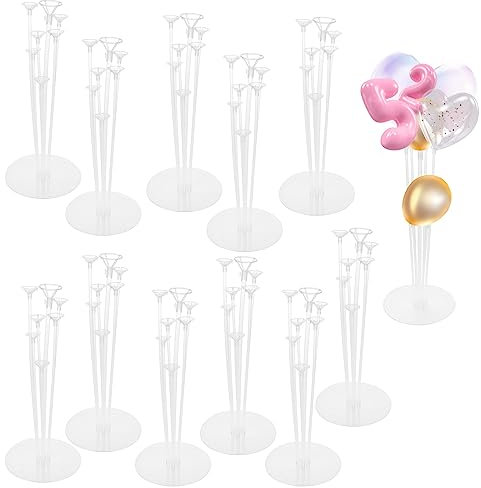 MIVIDE 12PCS Balloon Stands for Table, Table Balloon Stand Kit, Balloon Sticks and Holders, Balloon Holder Sticks with Base, Balloon Tree Stand for Wedding Birthday Party Decorations