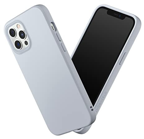 RhinoShield Case kompatibel mit [iPhone 12 Pro Max] | SolidSuit - Stoßdämpfende & schlanke Schutzhülle mit Premium Finish - 3.5 Meter Fallschutz - Austauschbare Kamera-Ringe - Silbergrau