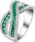 Whoiy Eheringe Viereckig, Ring Verlobung Silber Eheringe Form mit Grünem Zirkonia 62 (19.7) Verlobungsring für Frauen