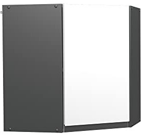 Vicco Eckhängeschrank R-Line, Küchen-Eckschrank, Weiß/Anthrazit, 57 cm J-Shape