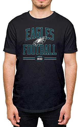 Hybrid Sports NFL Football Arch – Offizielles Lizenzprodukt für Erwachsene, kurzärmeliges Fan-T-Shirt für Männer und Frauen, Philadelphia Eagles - Schwarz, 3XL