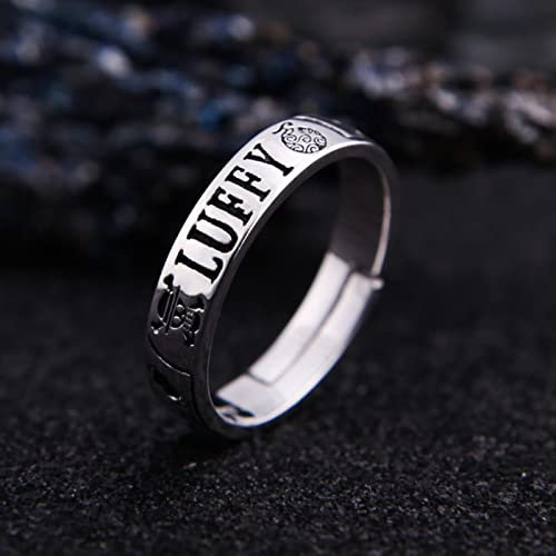 XJruixi Anime Trafalgar D Water Law Rings Cosplay Straw Hat Design Ring Adjustable Unisex Jewelry Prop Accessories Gift