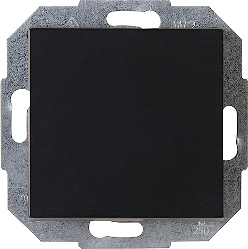 Kopp ATHENIS Kreuzschalter in Schwarz matt – Unterputz Schalter mit 10 AX Schaltvermögen – Hochwertiger IP20 Kreuz‑Wechselschalter mit Steckklemmen – Stilvoller Lichtschalter Unterputz 250 V~