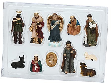 1 Set Nativity Sculpture Nativity Figures for Christmas Indoor Figurines Nativity Scene Ornaments Goblincore Room Decor Play Set Miniatures Decorative Artware Resin