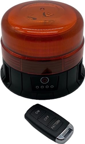 Berger + Schröter Gyrophare LED sans fil 12/24 V avec télécommande sans fil Montage magnétique