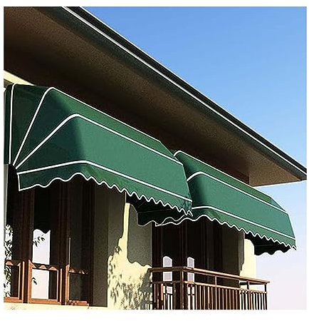 Französisch Gebogen Einziehbare Markise, Draussen Faltbar Sonnenschutz, Zusammenklappbar Wasserdicht Schutzhülle, Teleskopisch Überdachung Dekoration (Farbe : Grün, Größe : 120X60X60CM)