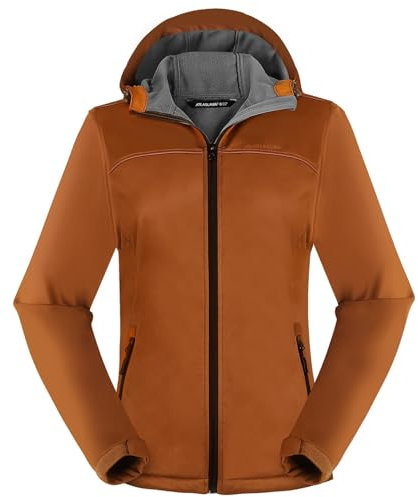 ATLASLAVA Damen Softshelljacke Fleece Wasserdichte Kapuze Jacke Herbst