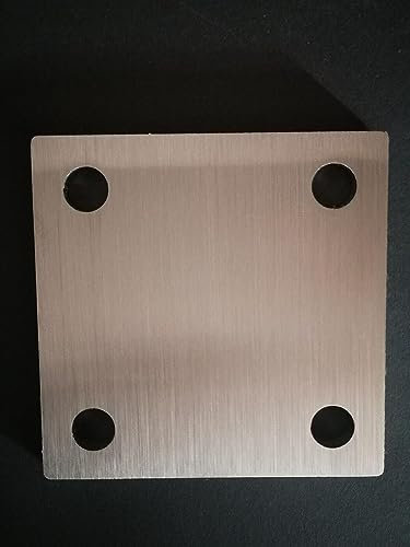 Placas de anclaje de acero inoxidable, placas perforadas, placa de fijación, 100 x 100 cm de grosor, 8 mm, agujeros de 11 mm de grosor, plegadas