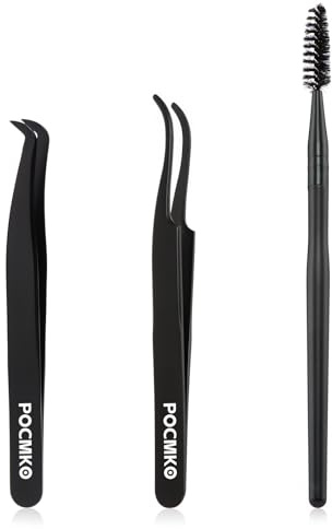 POCMKO Lash Applicator Tools Set, 3 PCS DIY Cluster Lash Tweezers