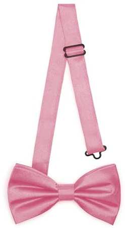 Ladeheid Elegante Herren Fliege - Hochwertig, Glänzend, Verstellbar, Perfekt für Hochzeit, Party, Büro. Ideal für Männer, Frauen, Teenager BMS (12cm x 6cm, Rosa)