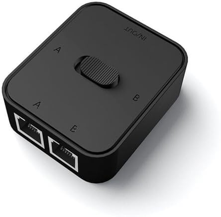 LCCEERD Commutateur Ethernet 2 ports Gigabit, 10/100/1000Mbps RJ45 Répartiteur Ethernet pour Cat5 Cat5e Cat6 Cat7, 2 à 1 et 1 à 2 Poe Switch Ethernet pour ordinateur, Hub, Switch, Routeur, TV (Noir)