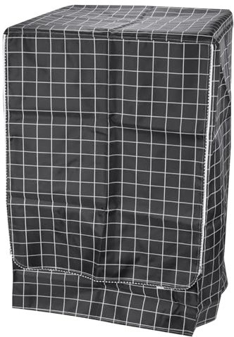 sourcing map Washer Cover Dustproof, Front Load Washing Machine Cover, 24Wx25Dx33H Inch Black Grid Waterproof Cover for Washer