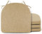 FlyGulls Sitzkissen aus Memory-Schaum, Leinen, Stuhlkissen für Esszimmerstühle mit Bändern, Küchenstuhlkissen, rutschfest, U-Form, 45 x 45 x 5 cm, Beige, 4 Stück