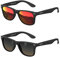 LUENX Sonnenbrille Herren Damen Polarisiert Sonnenbrillen Unisex Retro Schwarz Sunglasses Men UV400 Schutz Klassische Brille für Angeln Fahren Reise Sports (2pack(Farbverlauf Braun + Rot))
