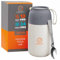 Vacuum Insulated Food Jar. Large 24oz Bowl incl. Folding Spoon, Cup. Wide Mouth thermos Keep Hot & Cold Drinks Soup thermo Lunch Container for Adults. BPA-Free Stainless Steel, Leak Proof, Cream