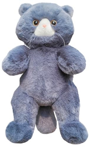 HUIJUFU Realistisches Katzenplüschtier, 45 cm, Kuscheltier, lebensechte ausgestopfte Katze, weiches Plüschtier, Peluche de Gato (Gray)