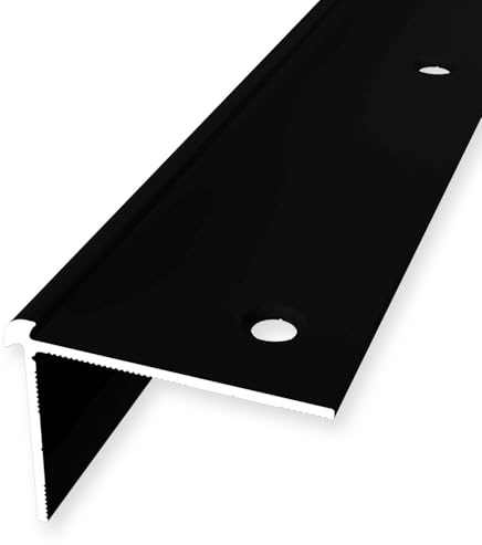 Treppenkantenprofil 29 x 29 x 2500 mm Winkelprofil Aluminium Glatt Doppelt Versetzt Versenkt Gebohrt Schwarz Einfasshöhe 3 mm Küberit