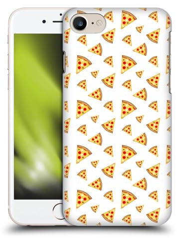 Head Case Designs Offizielle PLdesign Coole Lustige Pizzastücke Weiß Ernährungsmuster Harte Rueckseiten Handyhülle Hülle Huelle kompatibel mit Apple iPhone 7/8 / SE 2020 & 2022