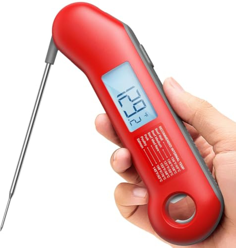 ThermoMaven Professional Meat Thermometer Digital, Ultra-Fast 0.5 Sec Instant Read, NIST Certified ±0.5°F Accuracy, IP67 Waterproof, Auto-Rotating Backlit Display, Lift-to-Wake, for BBQ/Cooking/Candy