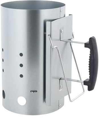 GLÜHZONE KS 200 - Anzündkamin für Grill - Verzinkter Grillstarter (2,5 kg Fassungsvermögen, Stabiler Griff mit Hitzeschild & Kipphilfe) - Kohleanzünder für Holzkohle - Umweltfreundlich & Pflegeleicht