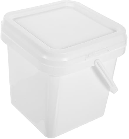 Angoily 2L Plastic Paint Bucket with Lid and Handle Reusable Paint Container for Diy Painting Outdoor Use