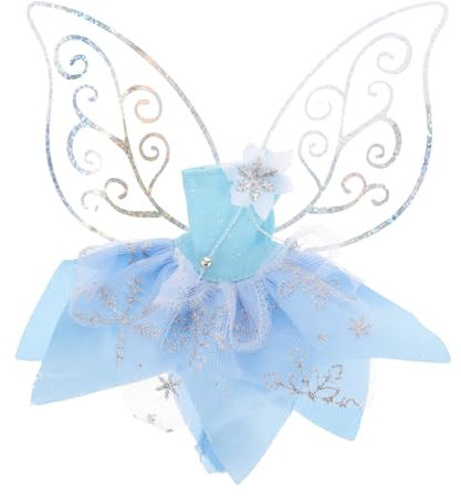 ibasenice Fee Prinzessin Kleid Puppe Fee Flügel Schmetterling Flügel Outfit Kleinkind Spielzeug Geburtstag Party Favor Mädchen Kostüm Farbe