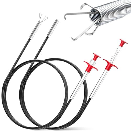2 Pièces Pince à Griffes 2m, Deboucheur Canalisation, Pince Telescopique Flexible, Outil de Ramassage pour Cuisine Salle de Bain Canalisations, Pinces à Griffe pour Travailler Dans les Espaces Étroits
