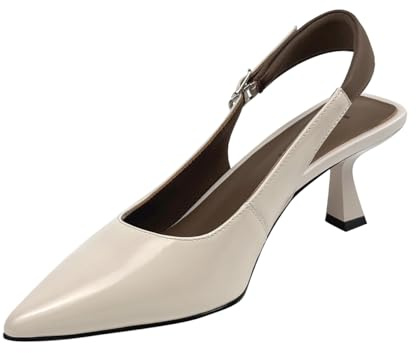 Hohxil Slingpumps Damen Elegante Kitten Heels Pantoletten Damen mit Absatz