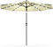 Froadp 3 m Sonnenschirm Groß, Achteckiger Strandschirm aus Polyester, Sonnenschutz Gartenschirm mit Regenschirmgriff, Tragbare Gartenschirm für Balkon Terrasse Schwimmbad (mit LED, Beige)
