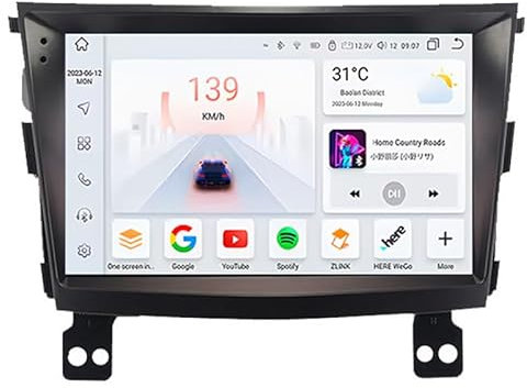 JianJz Android-Autoradio 9-Zoll-Touchscreen für SsangYong LUVi Micro Tivoli 2015-2019 Plug-and-Play Doppel-Din-GPS-Navigation Multimedia-Lenkradsteuerung,T9