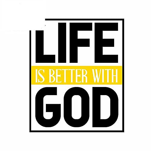 13 cm x 10,7 cm für das Leben ist besser mit Gott Wohnmobil-Aufkleber Windows Windschutzscheibe Cartoon