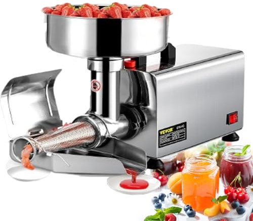 Commercial Grade Tomato Milling Machine, 50Kg/H Electric Tomato Strainer, 450W/Stainless Steel/Removable, with Practical Pestle, Sauce Maker Machine, for Tomato, Strawberry, Blueberry