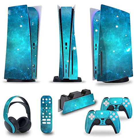 Pegatinas Para PS5 Consola Disc Edition & Digital Pegatina Vinilo Calcomanía Cubierta Para Ps5 Mando & Estación Carga & Auriculares & Multimedia 40769 Cubierta De Calcomanía(Disc Version)