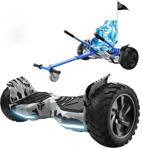RCB Hoverboards SUV mit Sitz Off-Road, App-fähige Bluetooth Hoverboards, 8,5 '' Hummer + Hoverkart Go Kart für Self Balancing Scooter, Geschenk für Kinder