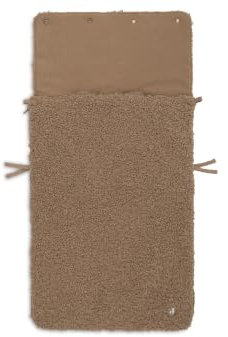 Jollein Fußsack - Für Babyschale, Kinderautositz Gruppe 0+ & Kinderwagen - 3- und 5-Punkt-Gurt-System - Waschbar - Oeko-Tex Zertifiziert - Curlé Dark Hazel - 42x82x2 cm