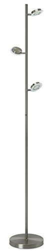 Trango1519 modern & chic 3-flammig LED Stehlampe mit LED Modulen Serie *EVIE* 12,5 Watt - 3 Stufen dimmbar mit satinierte Glasschirme, Stehleuchte Höhe ca. 1700mm, Standleuchte schwenk- und drehbar