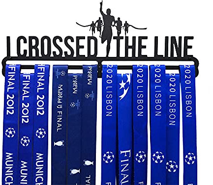 Neutral Medaille Aufhänger Display I Crossed The Line Runner Double Kohlenstoffstahl,Schwarz