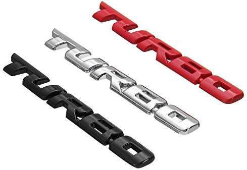 Molyrrd Turbo 3D Metall-Autoaufkleber Aufkleber Schriftzug Auto Heckklappe Abzeichen - Rot