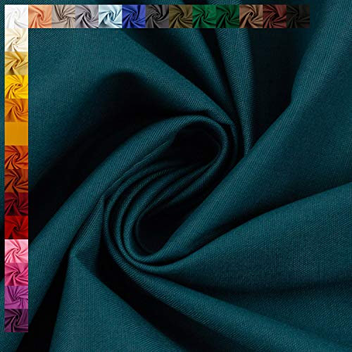 Swafing Baumwollstoff Heide, Uni-Farben, Einfarbig, 100% Baumwolle, Petrol, Standard 100 by Oeko-TEX (50cm x 150cm)