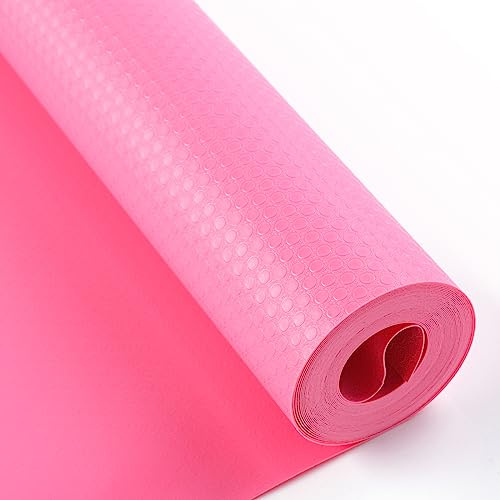 Bloss Shelf Liners,Non Adhesive Eva Drawer Mat Liners Roll for Bathroom,Kitchen,Desks,Deco Shelves 17.7×177 inch-Pink