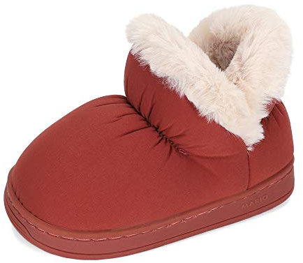 LACOFIA Stivali Invernali da Bambina Scarpe da Neve Calde Invernali con Suola in Gomma Antiscivolo per Bambini Rosso 27/28