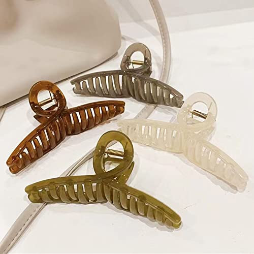 Big Butterfly Hair Claw Clips for Long Thick Hair Large Jelly Hair Clips for Women 4 Pcs