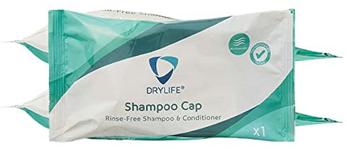 Drylife Rinse Free Microwavable Shampoo Cap | Waterless 2-in-1 Shampoo & Conditioner pH Balanced Formula Disposable Hair Wash | Travel & Camping (3 Packs)