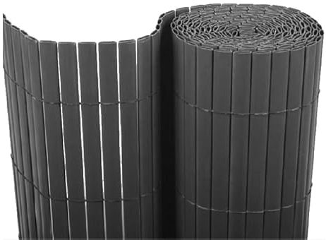 BONERVA | Cañizo PVC | Doble Cara | Valla de decoración Exterior para jardín y terraza (Antracita, 2 x 3 Metros)