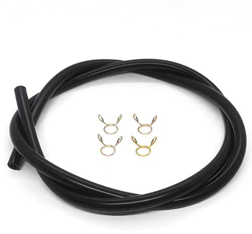 Kraftstoffleitungsschlauch Gasschlauch Kraftstoffleitung mit Klemmen 91424-Z4F-801 Ersatz für GX390 GX110 GX120 GX140 GX160 GX200 Motor EG2500X Generatorteile (91 cm)