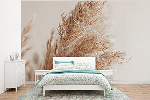 Selbstklebend Tapete Wandpapier Wandaufkleber Fototapete Tapeten Wanddeko 400x300 cm Gras - Pflanzen - Natur - Pampasgras