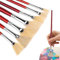 TYVOM 7PCS Fan Brush for Painting,Hog Bristle Long Painting Handle Oil Paint Brushes,Professional Artists Paint Brushes for Acrylic Painting Oil Watercolor Painting