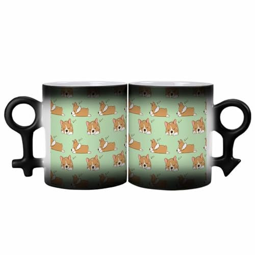 ducanll Cute Animal Sleeping Dog Espresso Cups Coffee Glasses Set of 2 Gifts for Brother,Boyfriend Engagement Gifts-Funny Gifts Cute Stuff Valentines Day Gifts for Him