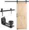 VEVOR Kit de Herrajes y Puerta Corrediza de Madera 762x2133,6mm Silenciosa y Suave Kit de Puerta Corrediza con Guía de Piso Manija de Puerta Losa con Paneles de Madera de Abeto Fácil de Instalar